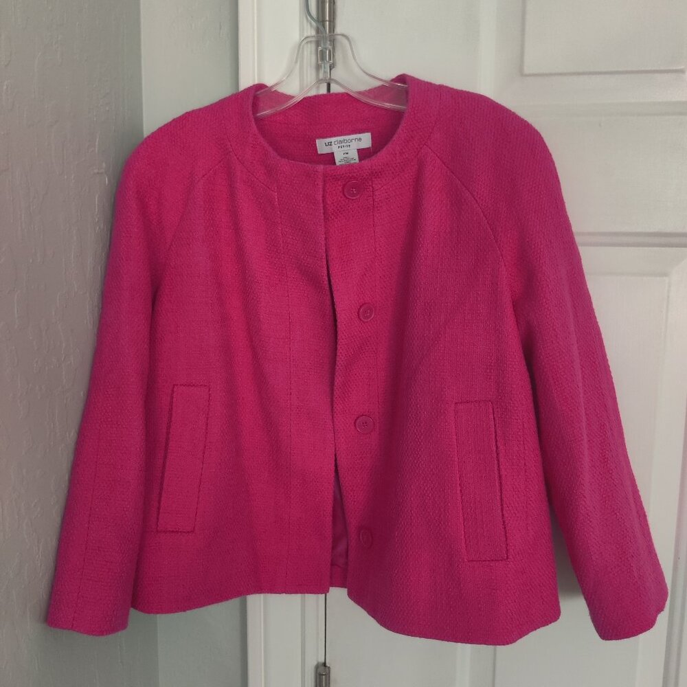 Liz Claiborne Petite Fuchsia Hot Pink Blazer PM